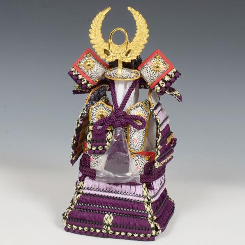 曽根人形 / No.509-08 五月人形 徳川家康 忠保 奉納鎧 黒小札 紫