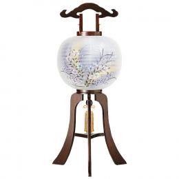 木製の大内デザイン盆提灯「撫子」。送料無料・黒檀調の重厚感が魅力です。