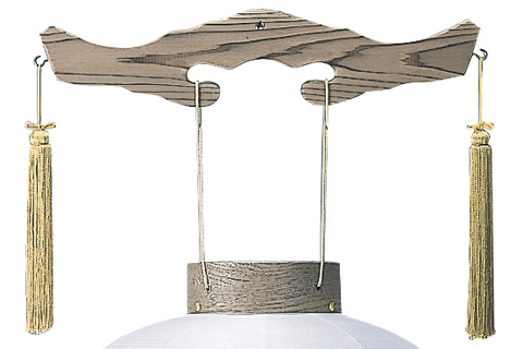 木製の御殿丸デザイン盆提灯「桔梗」。便利なコードレス電池灯付が魅力です。