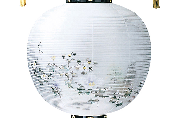 木製の御殿丸デザイン盆提灯「山水」。送料無料・本格派盆提灯の代表的商品です。