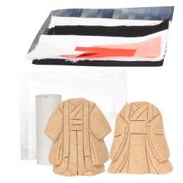ギフトに最適な木目込み人形 No.1071-B 【花嫁・花婿】 布付き手芸キット