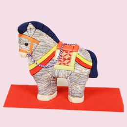 木目込み人形 完成品 No.2614-A　祝い午 (グレー)