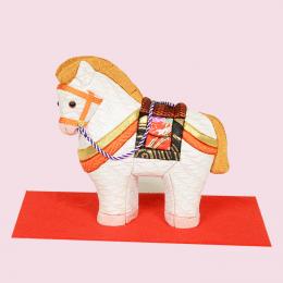 木目込み人形 完成品 No.2615-A　祝い午 (白)