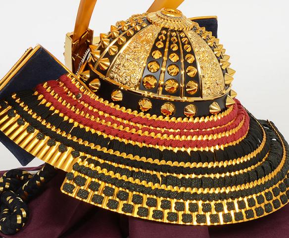かぶれる兜 五月人形 祐月 会津塗 龍虎 松葉金貫前 着用兜 収納